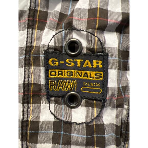 G-Star Men’s Long Sleeve Buttons Up Cotton Plaid Casual Shirt Size XL Multicolor - Picture 2 of 5